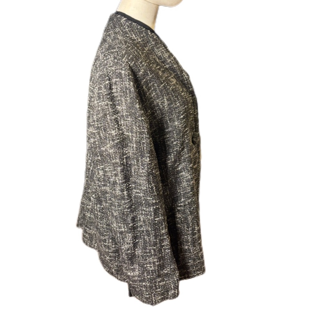 ✨NWT Talbots Black & White Tweed Blazer with Grosgrain Trim - Classic Chic!✨ - Picture 7 of 15